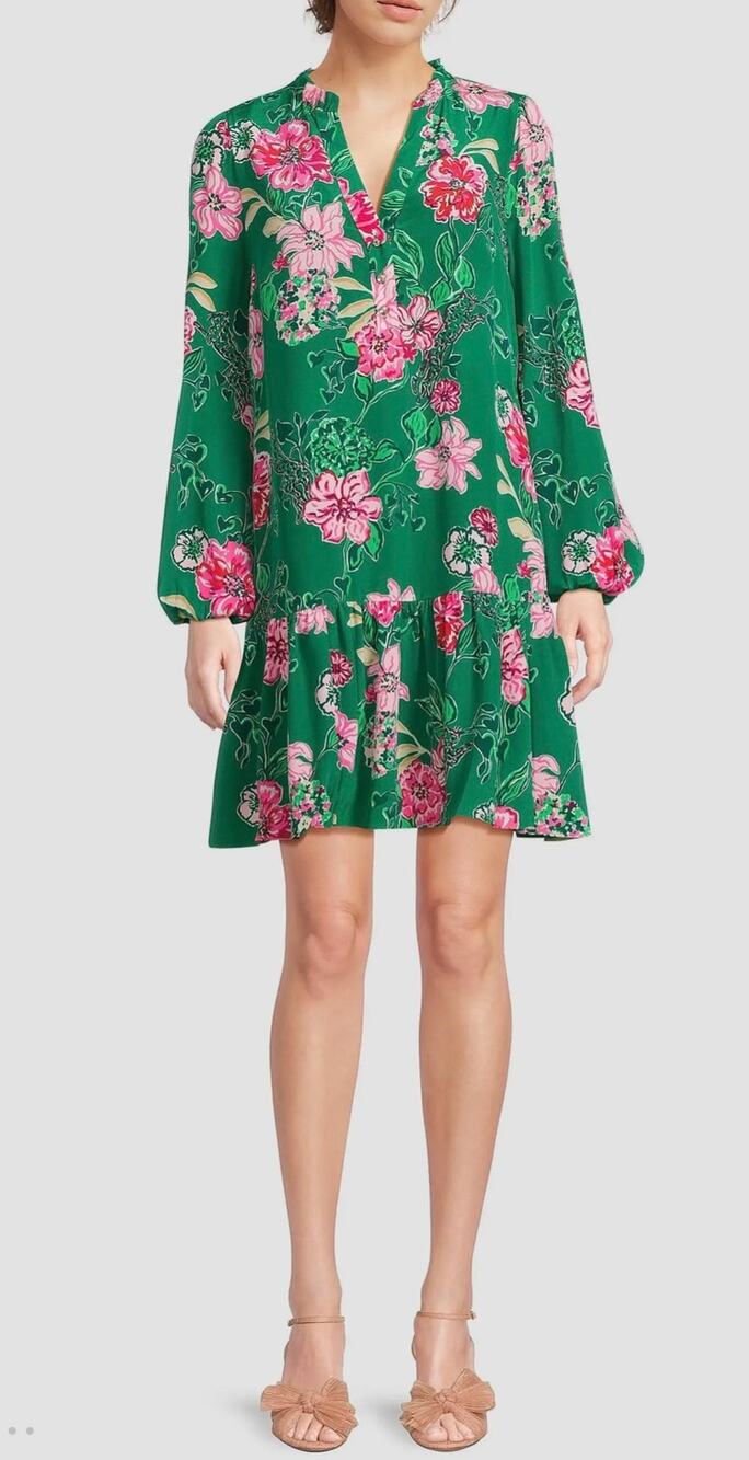 Lilly Pulitzer Evaline Floral Silk Mini Dress in Multi Safari Sanctuary Size 6